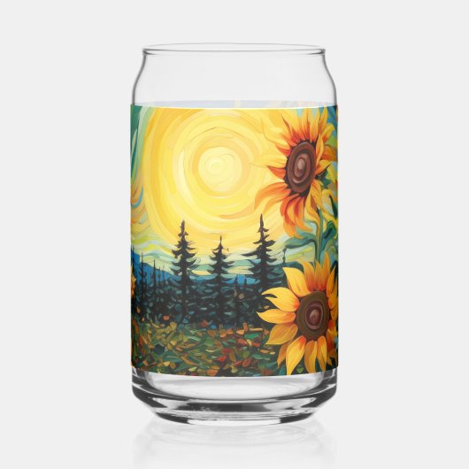 Zonnebloemen Schilderij Van Gogh Blikvorm Glas (Links)