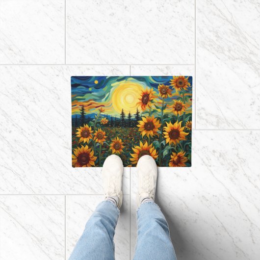 Zonnebloemen Schilderij Van Gogh Deurmat (Binnen)