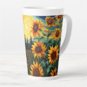 Zonnebloemen Schilderij Van Gogh Latte Mok (Rechterhoek)