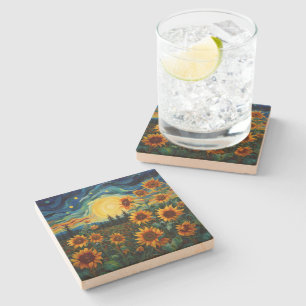 Zonnebloemen Schilderij Van Gogh Stenen Onderzetter