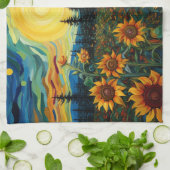 Zonnebloemen Schilderij Van Gogh Theedoek (Gevouwen)