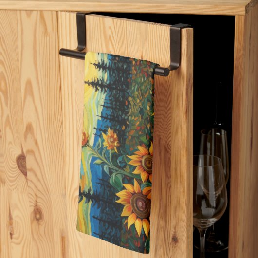 Zonnebloemen Schilderij Van Gogh Theedoek (Derde Gevouwen)