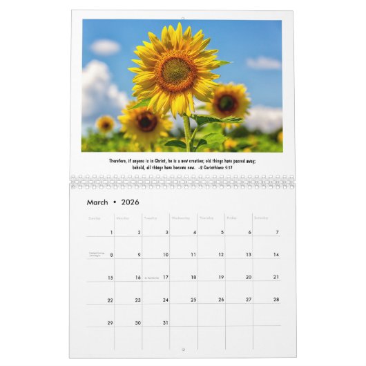 Zonnebloemen & Schriftkalender Kalender (Mar 2026)