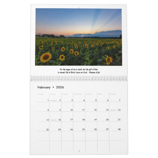 Zonnebloemen & Schriftkalender Kalender (Feb 2026)