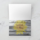 Zonnebloemen Schuur Hout Collectie dank u kaart (Binnen)