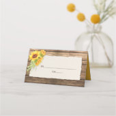 Zonnebloemen Schuur Hout Deckle Edge Paper Plaatskaartje (Voorkant)