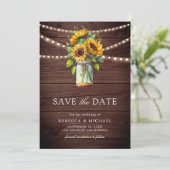 Zonnebloemen Schuur Houten Metselwerk Pot Foto Bru Save The Date (Staand voorkant)