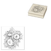 Zonnebloemen scrapbooking kunst en ambachten rubberstempel (Gestempeld)