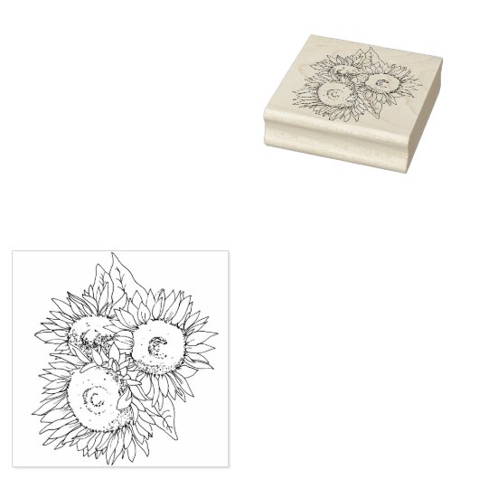 Zonnebloemen scrapbooking kunst en ambachten rubberstempel (Gestempeld)