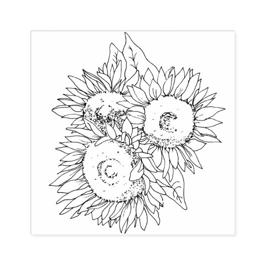 Zonnebloemen scrapbooking kunst en ambachten rubberstempel (Afrduk)