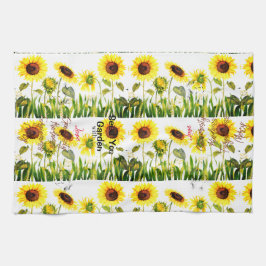 Zonnebloemen 'Seed Your Garden' Script Woorden Theedoek