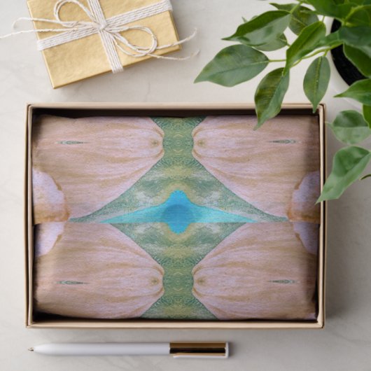 Zonnebloemen Sepia Blauwgroen Floral Antiek Tissuepapier (Geschenk)