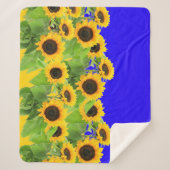 Zonnebloemen Sherpa Deken Oekraïense vlag Kleuren (Voorkant)