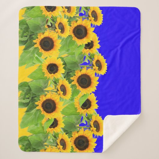 Zonnebloemen Sherpa Deken Oekraïense vlag Kleuren (Voorkant)