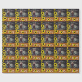 Zonnebloemen Sinaasappel van de Gradupartij Rust Cadeaupapier (Vlak)