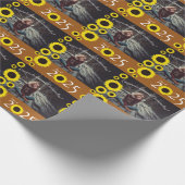 Zonnebloemen Sinaasappel van de Gradupartij Rust Cadeaupapier (Hoek)