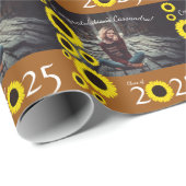 Zonnebloemen Sinaasappel van de Gradupartij Rust Cadeaupapier (Rol Hoek)