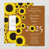 Zonnebloemen Sinaasappel van de Gradupartij Rust Kaart (Voorkant / Achterkant)