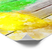 *~* Zonnebloemen Sinaasappels Rustic Wood zonder h Poster (Hoek)