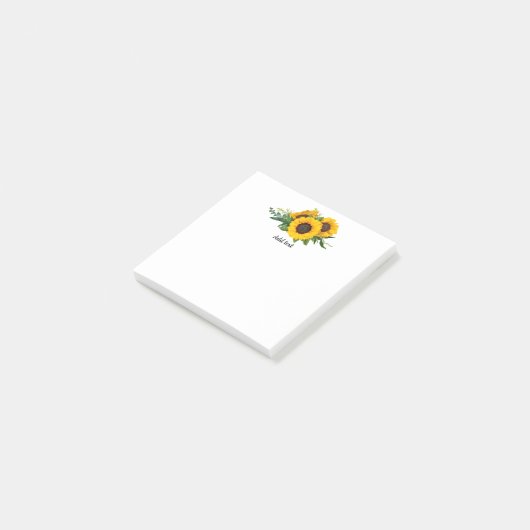 Zonnebloemen sjabloon Post-It Notes (Schuin)