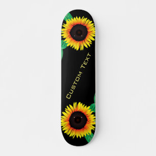 Zonnebloemen Skateboard - Aangepaste tekst en kleu