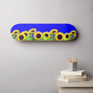 Zonnebloemen Skateboard - Oekraïense vlagkleuren