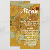 Zonnebloemen Skinny Wedding Table Menu (Voorkant / Achterkant)