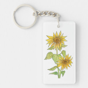 Zonnebloemen sleutelhanger