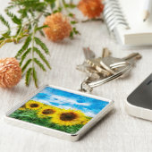 Zonnebloemen Sleutelhanger (Zijkant)