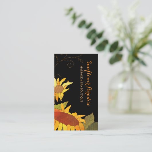 Zonnebloemen Spa Boutique Visitekaartjes (Staand voorkant)