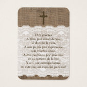 Zonnebloemen Spaans Dop Labels / Recuerdo Bautizo Visitekaartje (Achterkant)