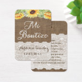 Zonnebloemen Spaans Dop Labels / Recuerdo Bautizo Visitekaartje (Bureau)