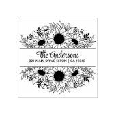 Zonnebloemen split monogram thema rubberstempel (Afrduk)