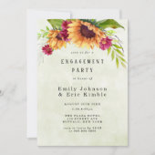 Zonnebloemen Spring Pink Floral Engagement Party Kaart (Voorkant)