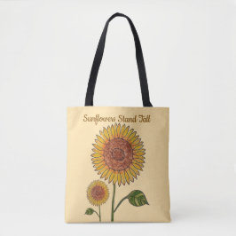 Zonnebloemen staan hoog tote bag