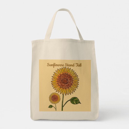 Zonnebloemen staan hoog tote bag (Achterkant)