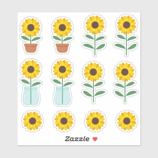 Zonnebloemen Sticker (Vel)