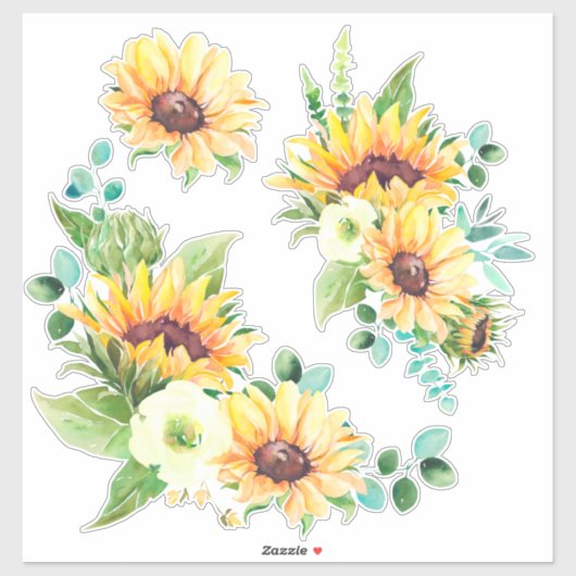 Zonnebloemen Stickers (Vel)