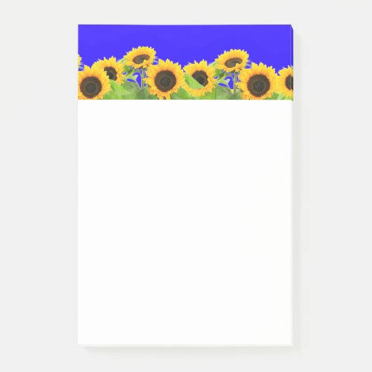 Zonnebloemen Sticky Notes Oekraïne Vlag Kleuren (Voorkant)