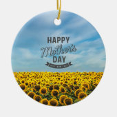 Zonnebloemen Stijlvol Elegant Beste Mam Ooit Bloem Keramisch Ornament (Voorkant)