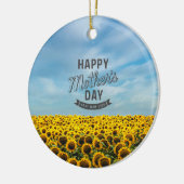 Zonnebloemen Stijlvol Elegant Beste Mam Ooit Bloem Keramisch Ornament (Links)