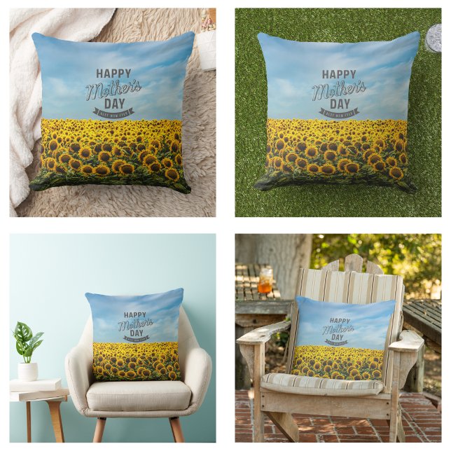 Zonnebloemen Stijlvol Elegant Beste Mam Ooit Bloem Kussen (Sunflowers Stylish Elegant Best Mom Ever Floral pillows)