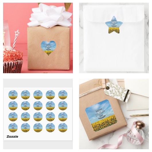 Zonnebloemen Stijlvol Elegant Beste Mam Ooit Bloem Vierkante Sticker