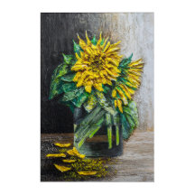 Zonnebloemen Stilleven Acrylschilderij 