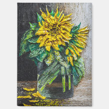 Zonnebloemen Stilleven Acrylschilderij 