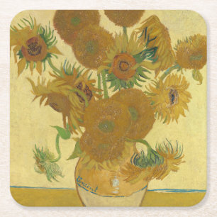 Zonnebloemen, Stilleven Olie Schilderij, Van Gogh Kartonnen Onderzetters