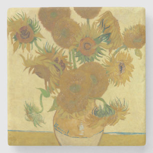 Zonnebloemen, Stilleven Olieverfschilderij, Van Go Stenen Onderzetter
