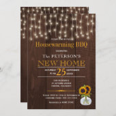 Zonnebloemen stralen herfst huisverwarming kaart (Voorkant / Achterkant)