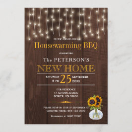 Zonnebloemen stralen herfst huisverwarming kaart