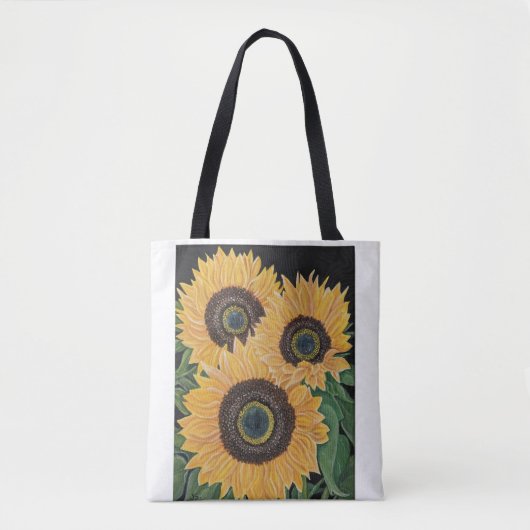 Zonnebloemen strand/supermarkt/werk canvas tas (Voorkant)